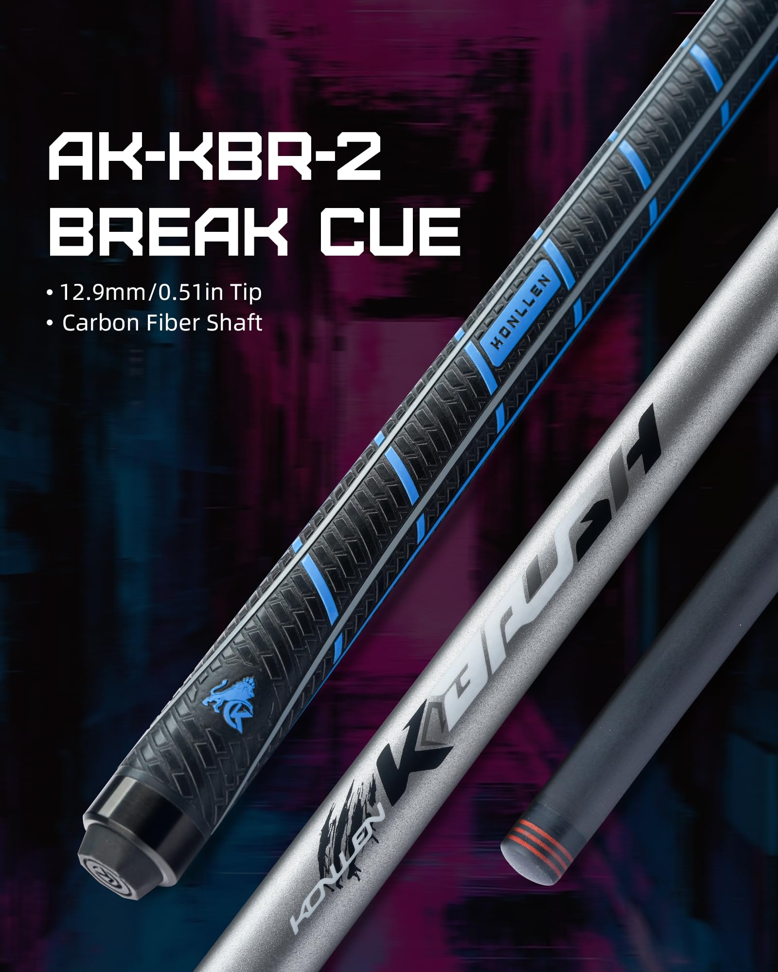 ビリヤード KONLLEN Heavy Hitter Jump Break Cue KONLLEN Heavy Hitter Jump Break Cue 3-Pieces Carbon Fiber Break