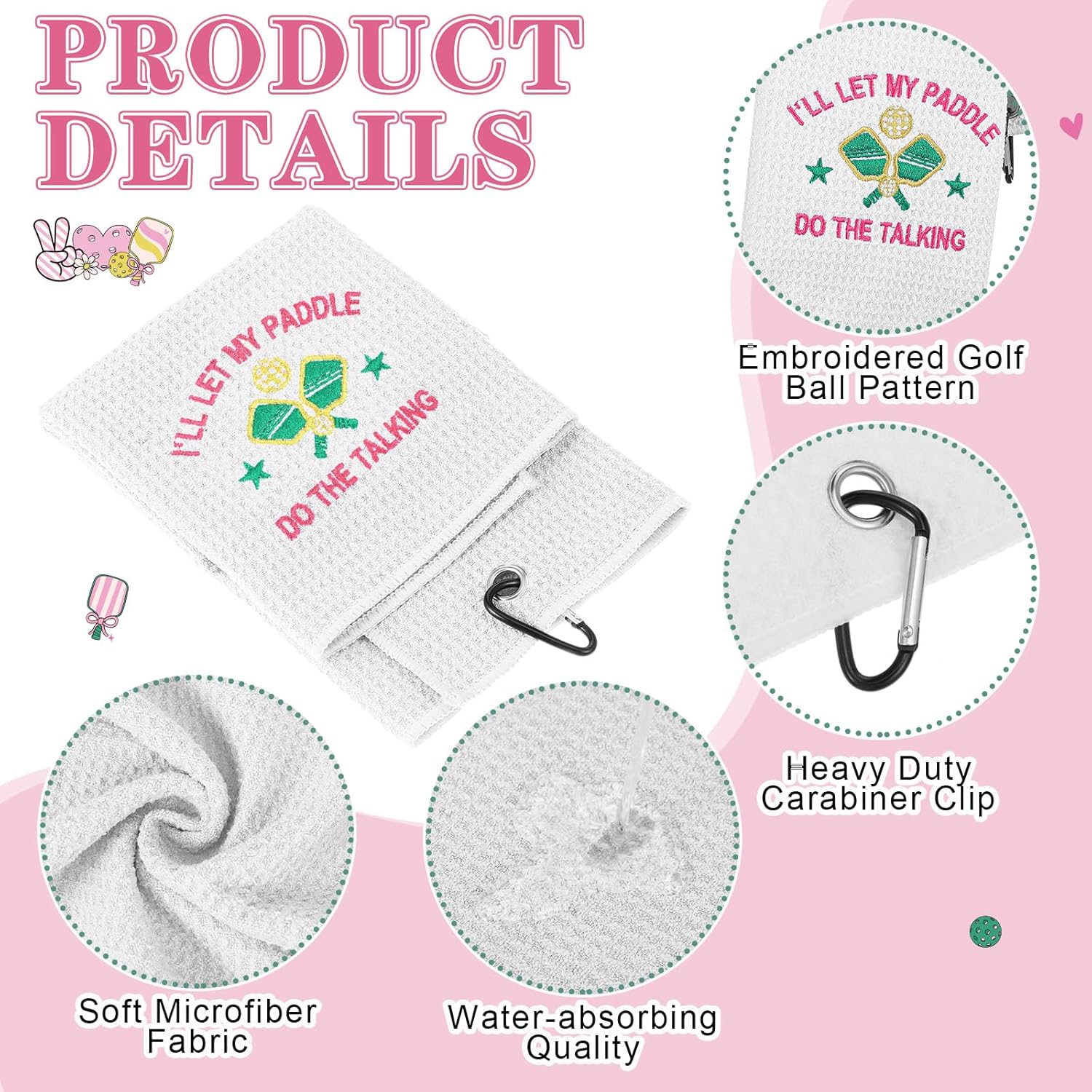 Sieral 8 Pcs Dink Ball Gifts for Women 16 oz Stainless Steel Insulated Tumbler with Straw Lid Funny Canvas Cosmetic Bag Tote Bag Hat Towel and Novelty Socks for Dinkball Lover Gifts - Image 3