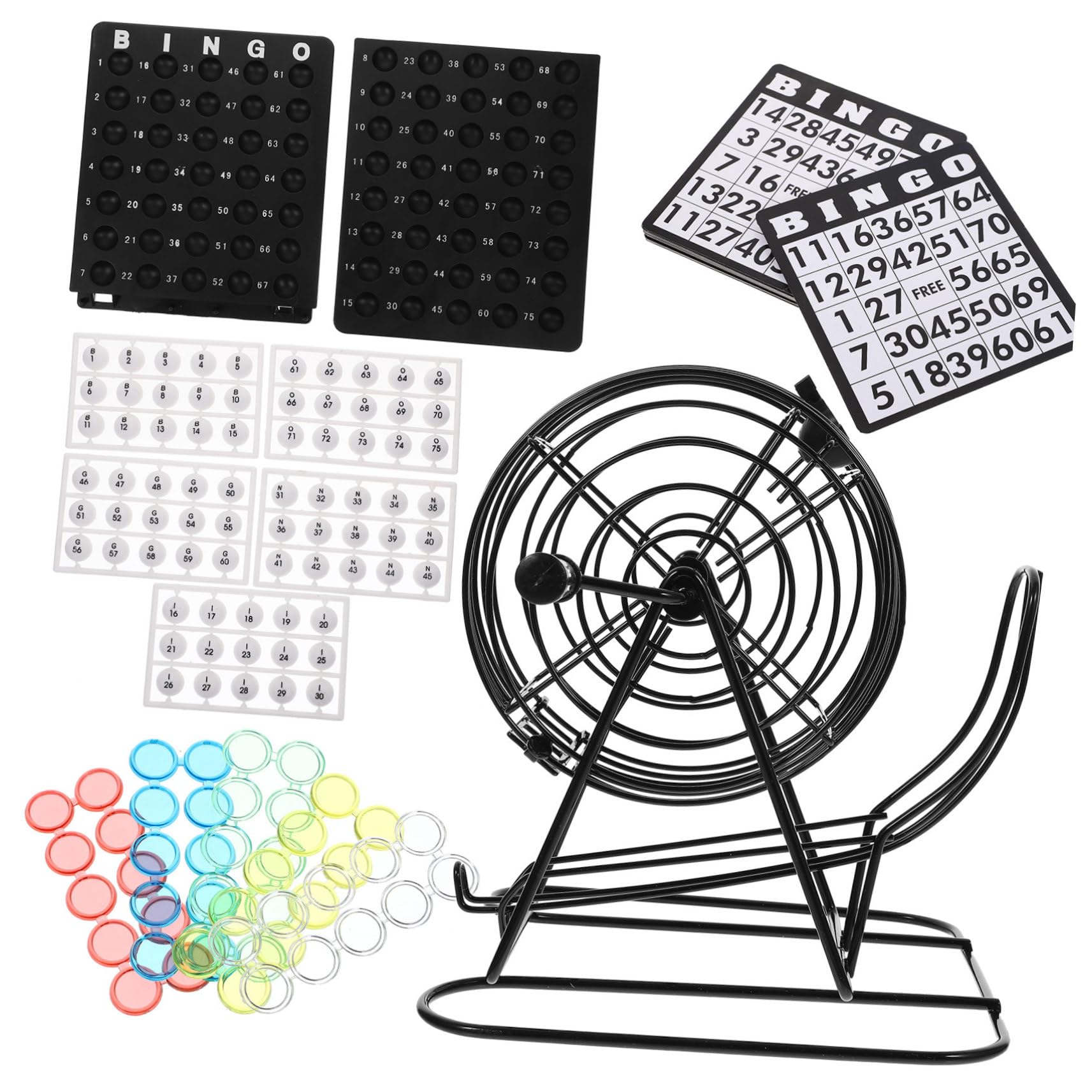 HEMOTON 1 Zestaw Bingo Machine Desktop Games Game Plaything Handheld Machine Metal Cage Emotion Raising Games Wine Party Rekwizyty Machine Toy Toy