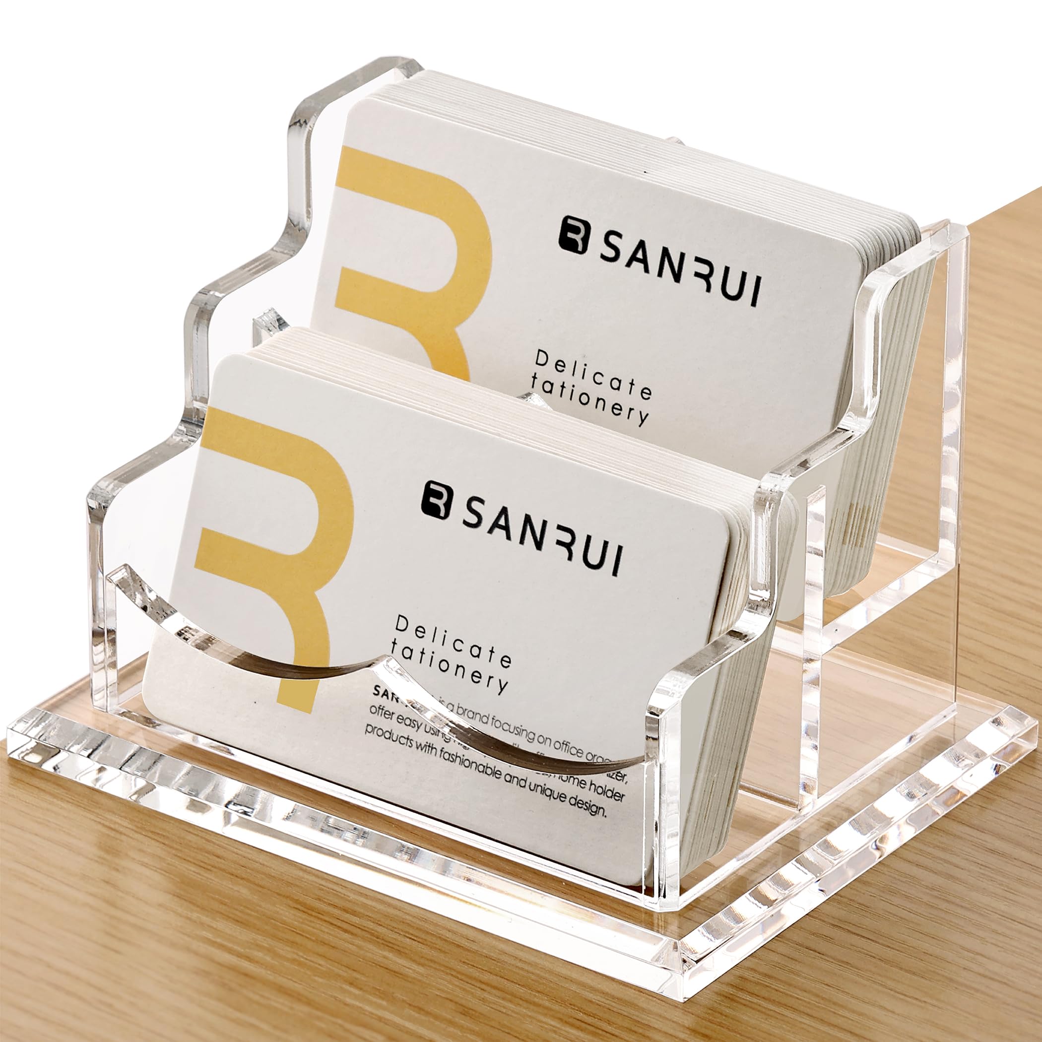 Clear Acrylic Business Card Holder - 4 Slots -15