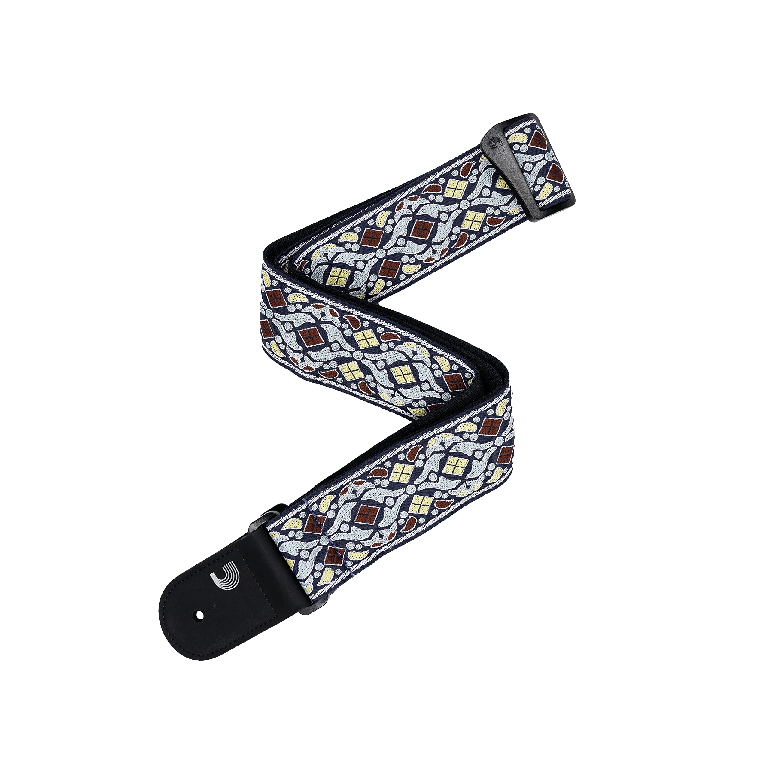 Planet Waves Tracolla D'Addario Eco-Comfort in tessuto jacquard intrecciato per chitarra, blu scura