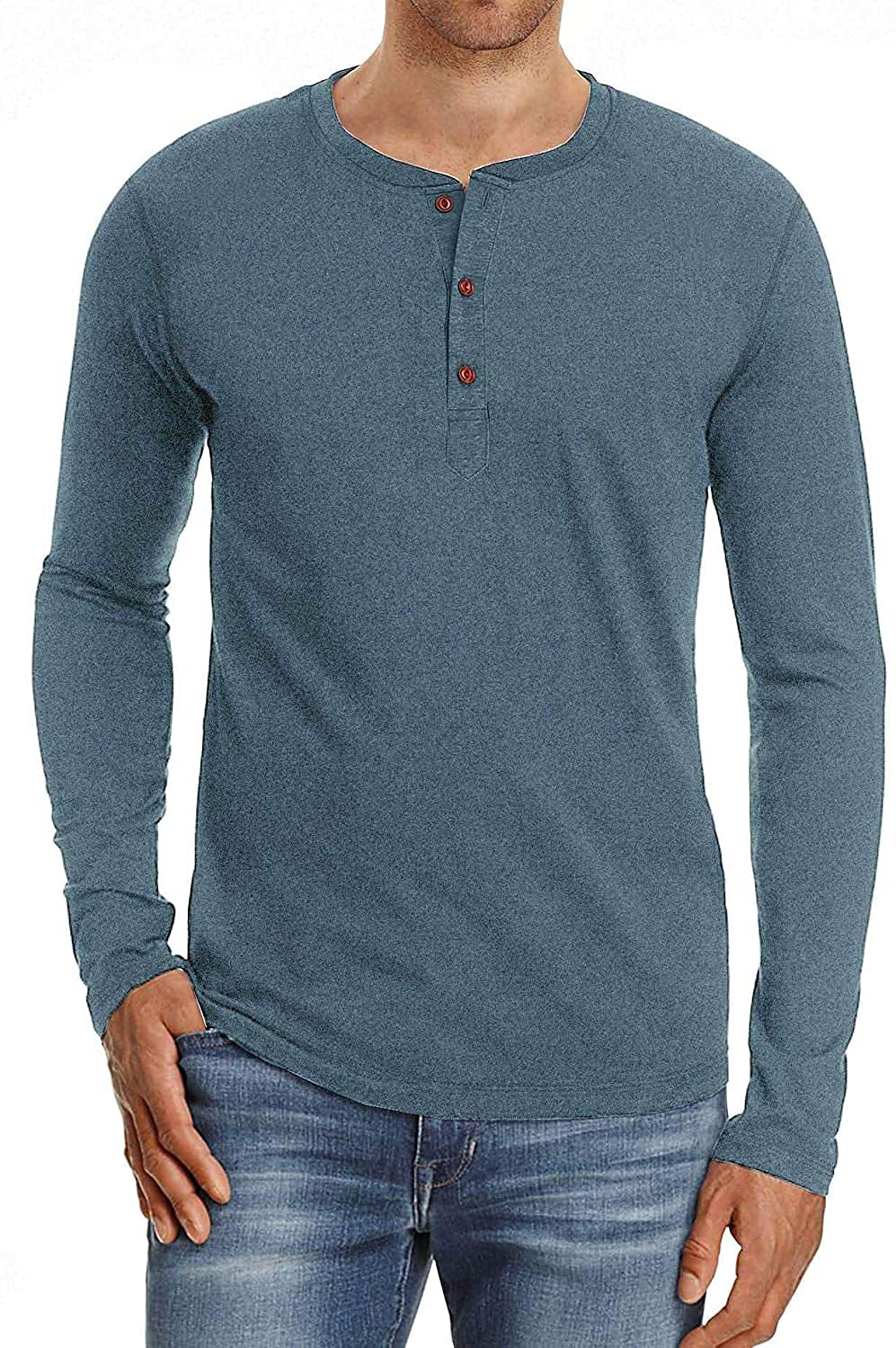 Sailwind Mens Henley Long Sleeve T-Shirt Cotton Casual Shirt