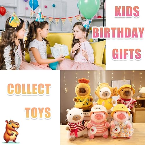 Miniatura 22 de 2 Capybara - Peluche de 2 Capybara con 13 piezas de ropa y accesorios, juguetes de peluche de animales de peluche de 10.2 pulgadas, lindos peluches