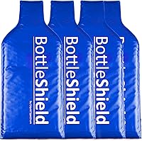 Vista 1 de Paquete de 4 bolsas de viaje reutilizables para protección de vino, de Bottle Shield, con acolchado de burbujas, irrompible, a prueba de fugas