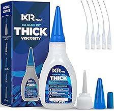 CA Glue Thick Viscosity Kit,1.75 oz. Cyanoacrylate Glue, Heavy-Duty Super Glue for Gap-Filling, Wood, Metal, Plastic, Furniture Repair, High-Strength Adhesive for Vertical and Overhead Surfaces