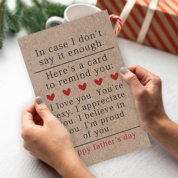 Sweet Fathers Day Card Gift for Husband Boyfriend