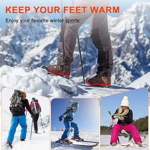 Miniatura 6 de Plantillas térmicas, plantillas térmicas recargables para mujeres y hombres con control remoto, hasta 13 horas de calentamiento de pies con batería