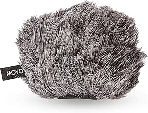 Movo WS-G9 Furry Outdoor Microphone Windscreen Muff for Portable Digital Recorders up to 3" X 1.5" (W x D) - Fits the Zoom H4n, H4n PRO, H5, H6, Tascam DR-40, DR-05, DR-07 and More (Dark Gray)