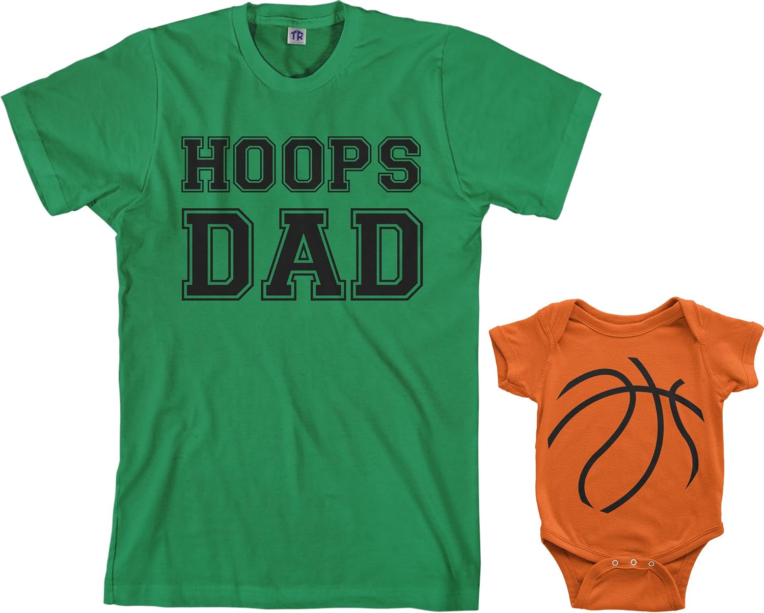 Hoops Dad & Basketball Infant Bodysuit & Men's T-Shirt Matching Set