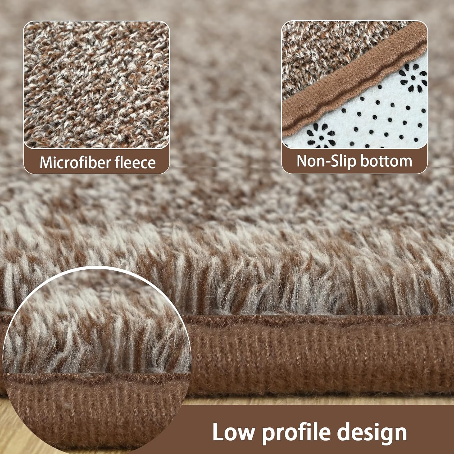 AROGAN Washable 2x6 Runner Rug for Hallway, Long Runner Rugs wtih Soft Memory Foam for Bedroom, Non Slip Backing Carpet Runners for Hallways, Kitchen, Bathroom, Entryway Home Decor, Matte Brown - Image 6