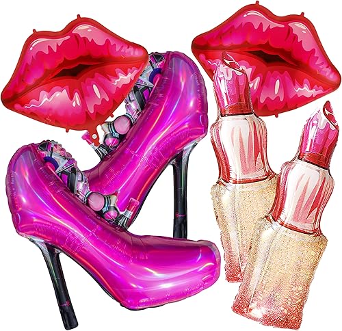 Globo de labios de papel de aluminio para decoración de tacones altos, día de San Valentín, boda, despedida de soltera, fiesta de spa, decoración de