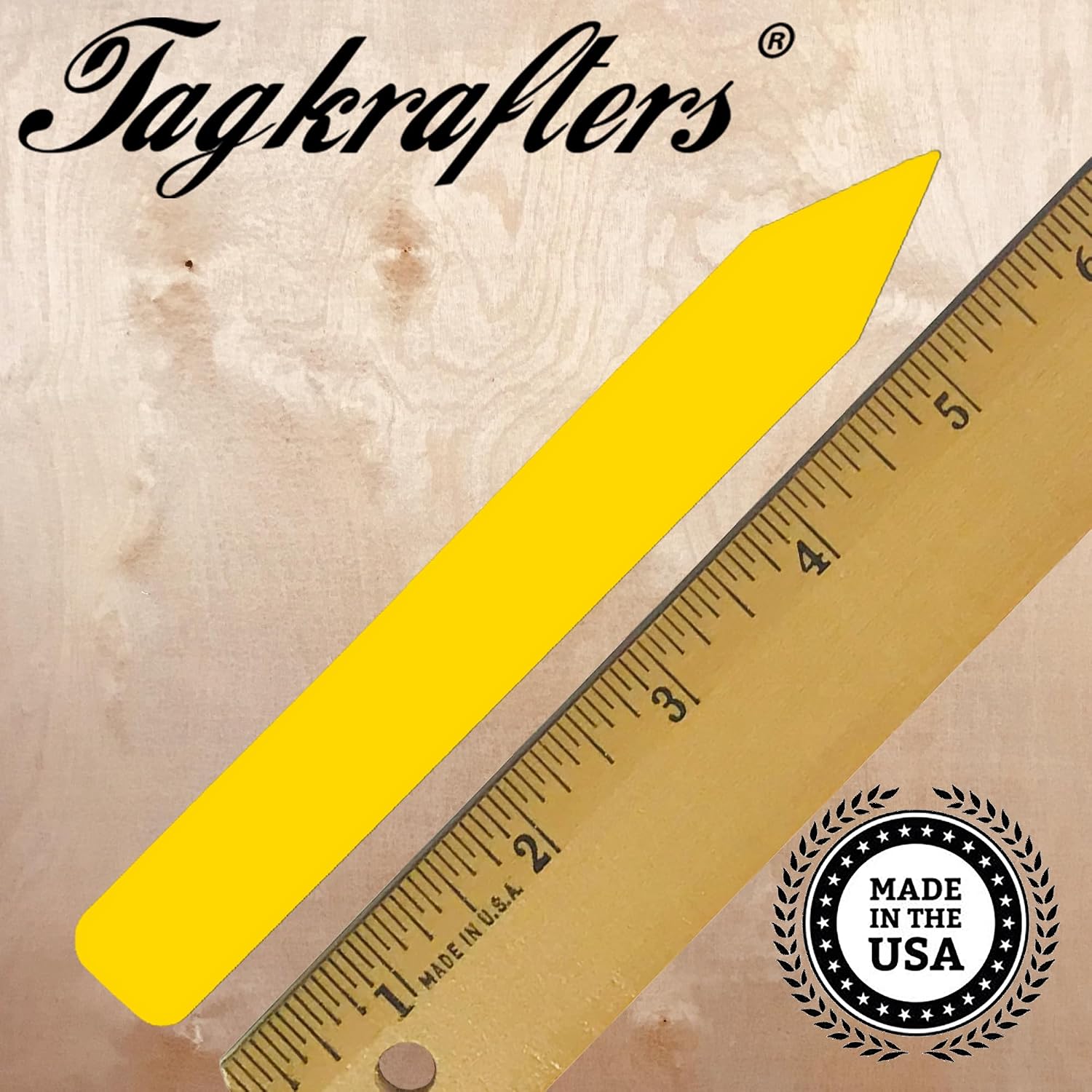 6" x 5/8" Yellow Premium Pot Stakes with Marker - 1,000 Pcs - Plastic Plant Tags and Labels - Nursery Garden Tree Labels Waterproof Writeable | Made in The USA |