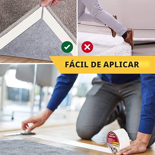 Vista 3 de Trazon - Cinta adhesiva de doble cara para alfombras, suelo de madera dura y alfombras de área, cinta adhesiva fuerte y extraíble, cinta adhesiva