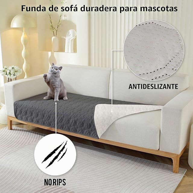 Foto 2 de 7 de Focenat Manta Impermeable 75 x 180 cm - Ideal para Perros Grandes/Pequeños (Gris)