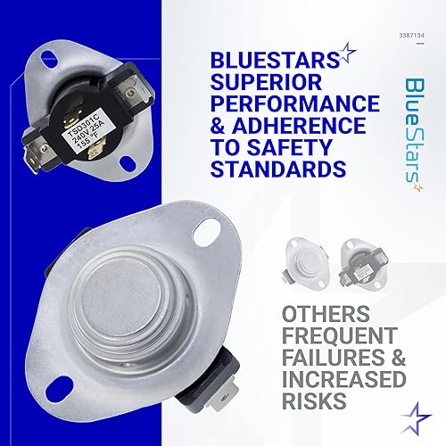 Miniatura 6 de BlueStars WP3387134 3387134 - Termostato de ciclismo para secadora - Compatible con secadores Whirlpool Kenmore - Sustituye a AP6008270 306910
