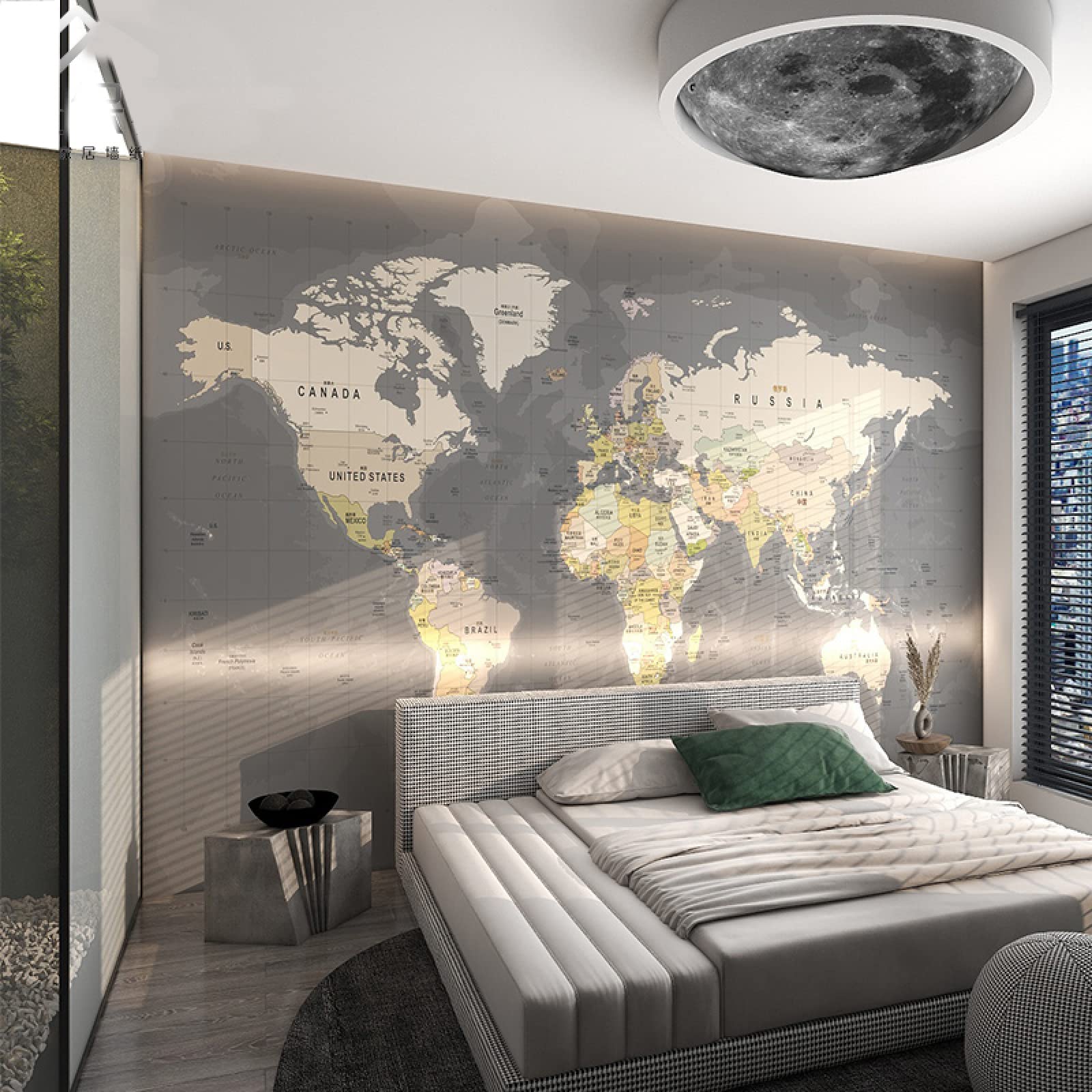 Small - Industrial World Map By Natalie Carpentieri - Dark Gray