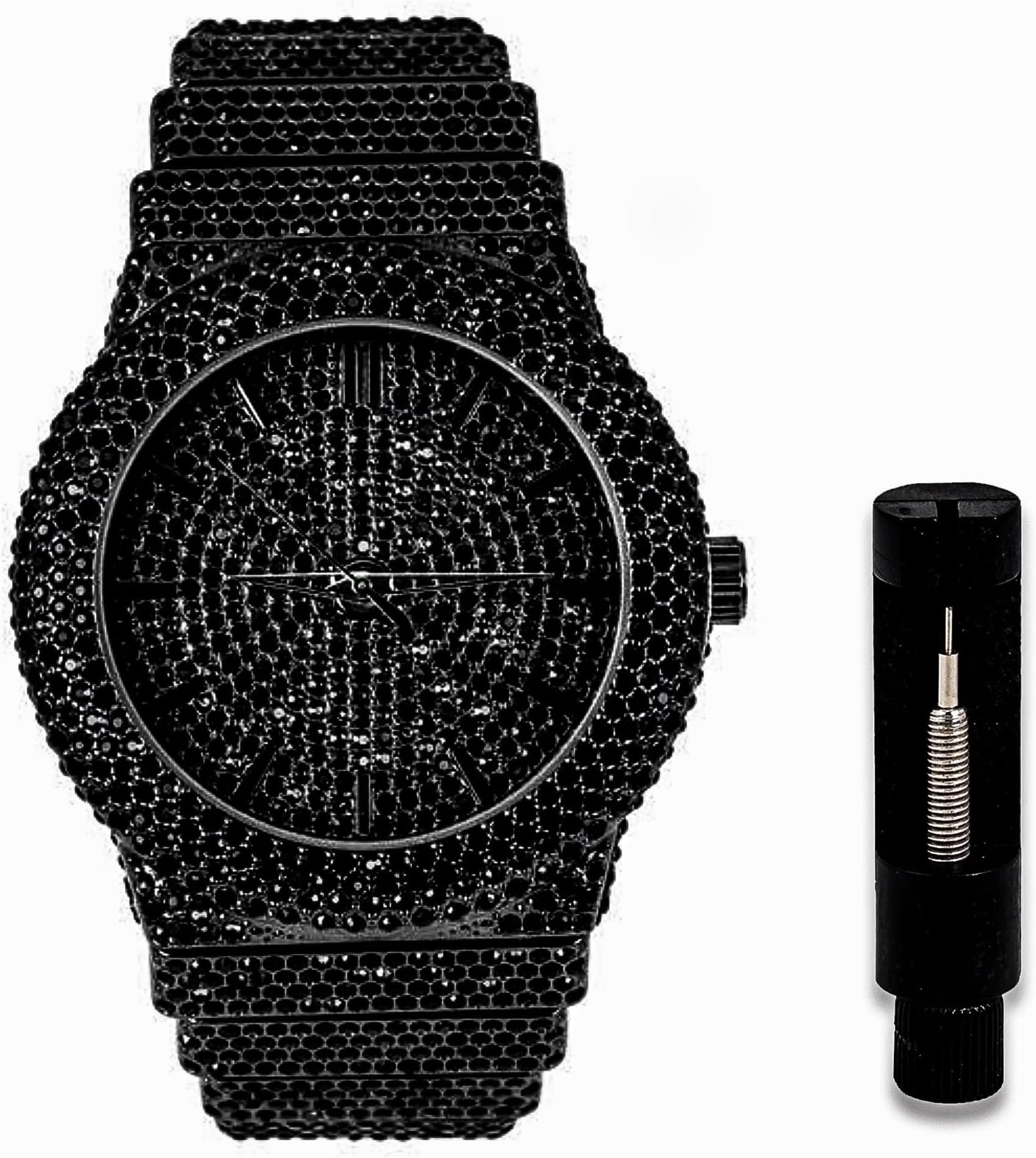 Men's Fully Iced Diamond Watch, 46mm Case