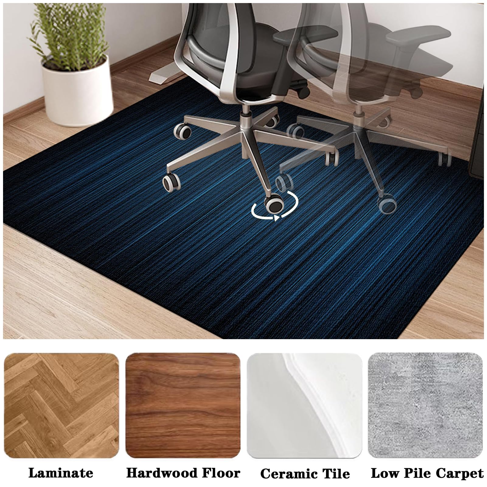 Tapis Gaming Sol pour Sols Durs, Tapis Chaise de Bureau Gaming Antidérapant Tapis de Sol Bureau, Tapis de Sol pour Bureau Plancher de Bois, Tapis de Protection en Carrelage 180 x 200 cm