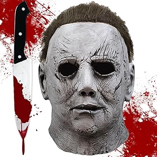 Michael Myers Mask Halloween Costume Men, Halloween Mask Scream Mask Scary Mask Cosplay Halloween Party Michael Myers Knife