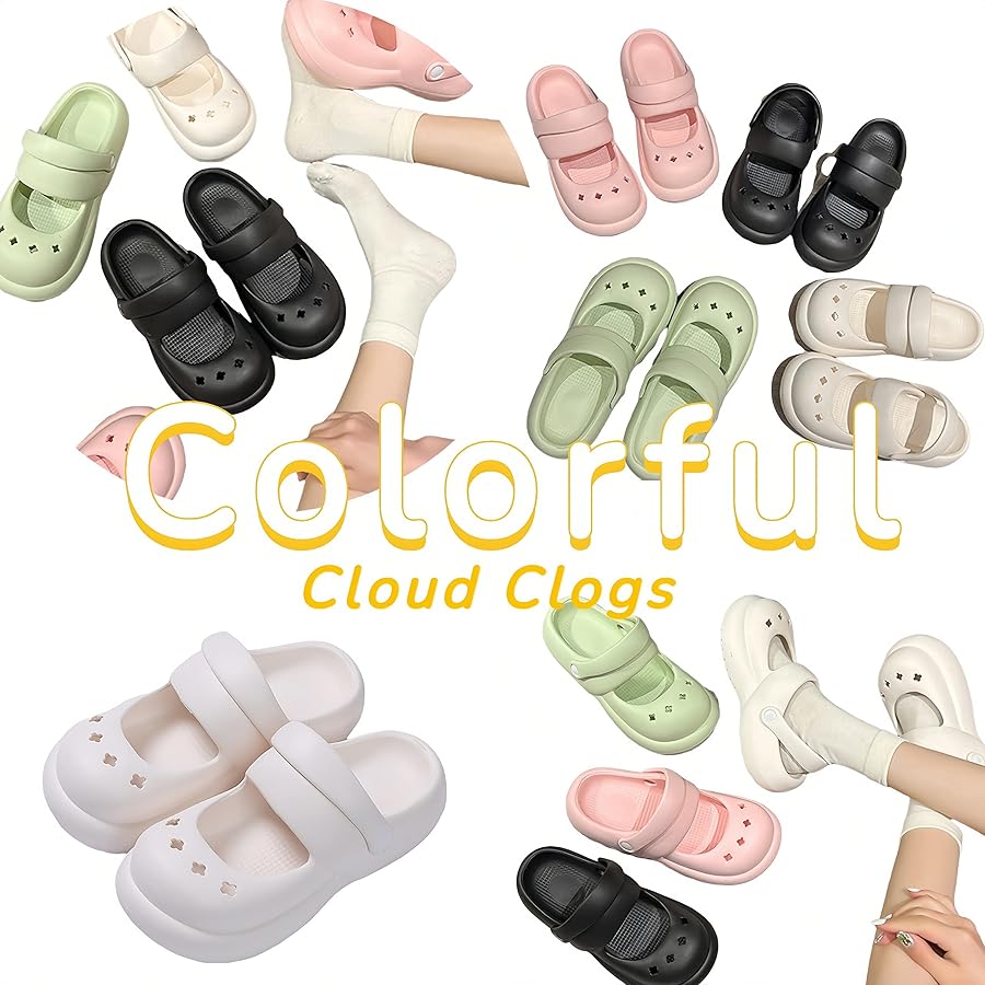 Amazon.com | Cloud Double Strap Clogs Comfort Sandals Mary