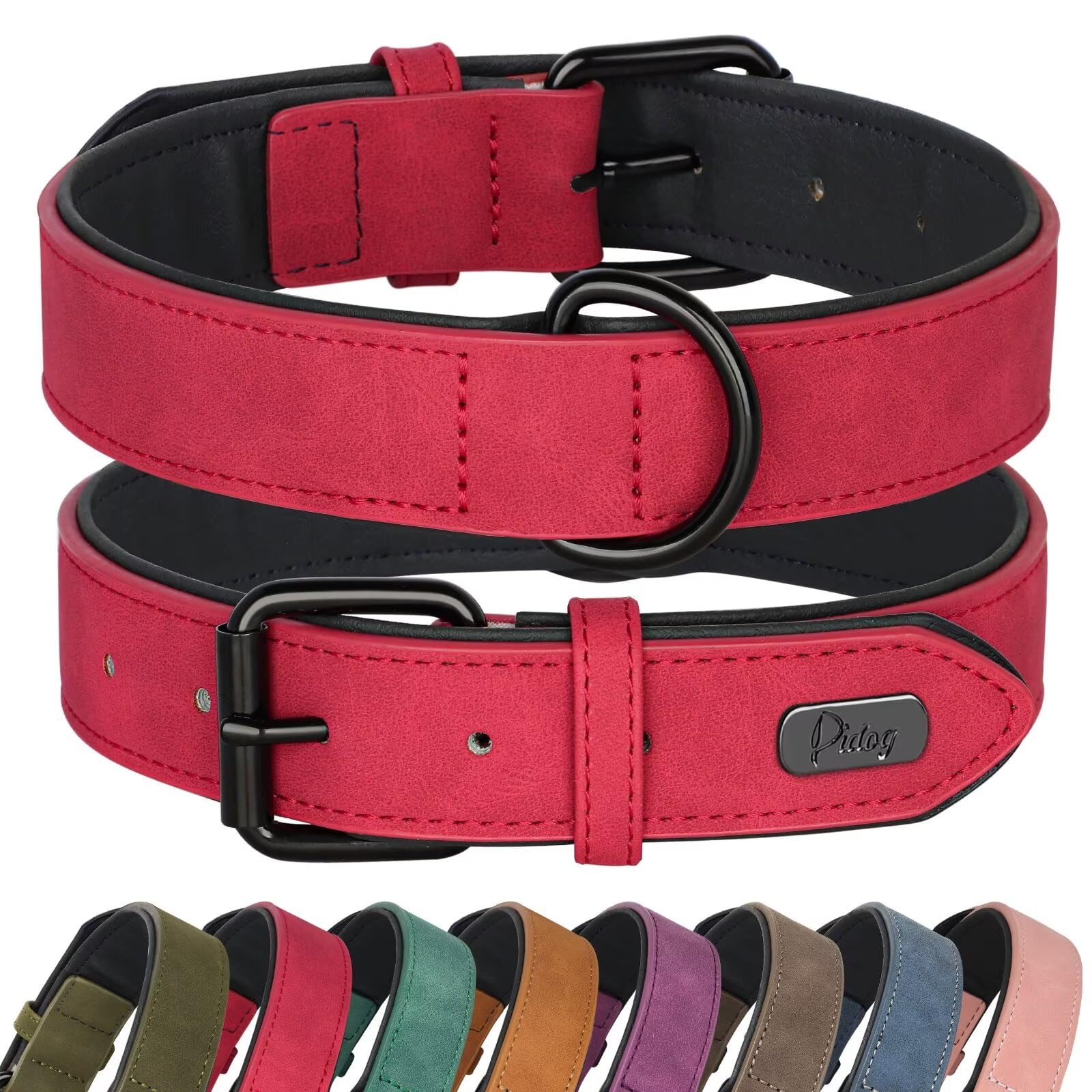 Collier en cuir souple avec boucle inoxydable Didog XL