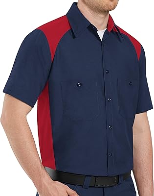 Red Kap Mens Big and Tall Short-Sleeve Motorsports Shirt
