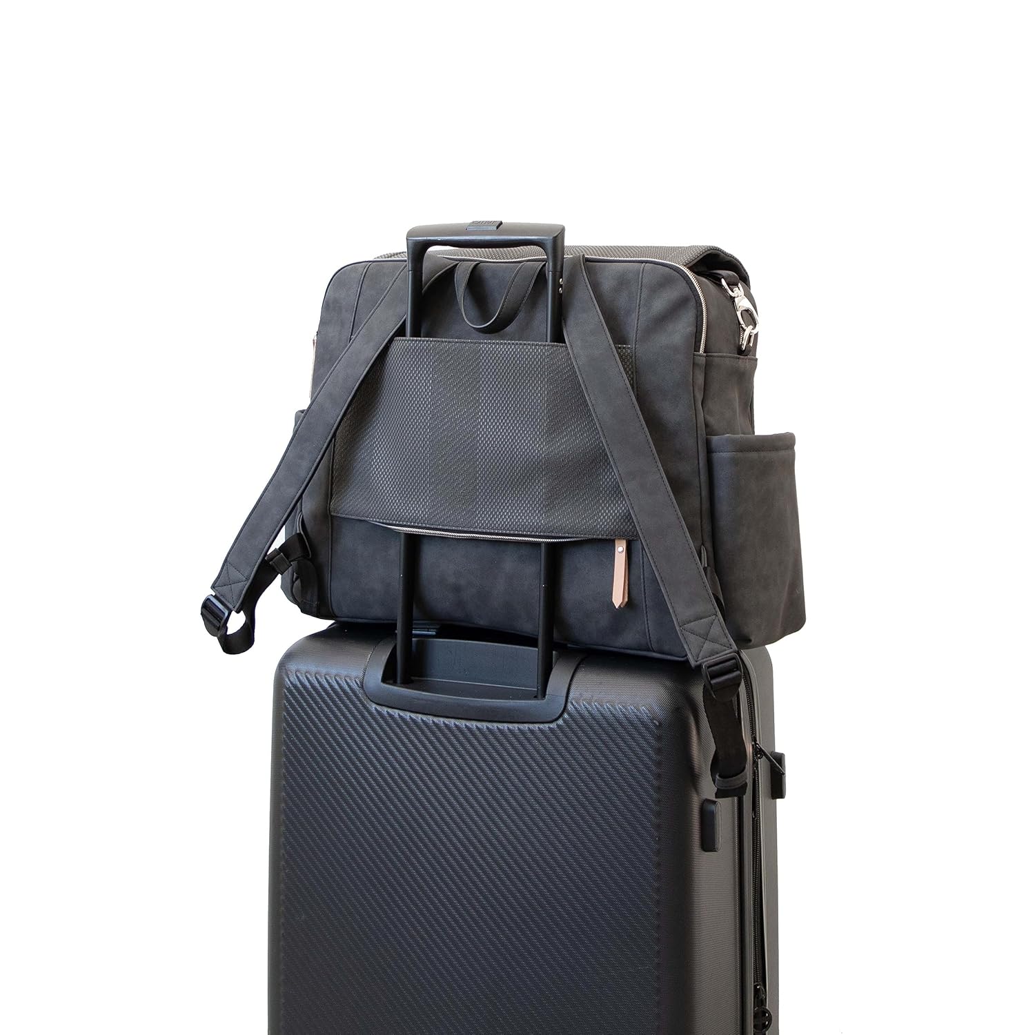 Petunia Pickle Bottom Boxy Backpack Deluxe, Diaper Bag for Parents, Stylish Baby Bag, Spacious Backpack, On-The-Go Moms, Carbon Cable Stitch