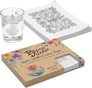 Paper Junkie Water Soluble Embroidery Paper, 15 Sheets, 8.5 x 11 Inch | Printable, Stitchable & Dissolves Completely in Water, 60gsm