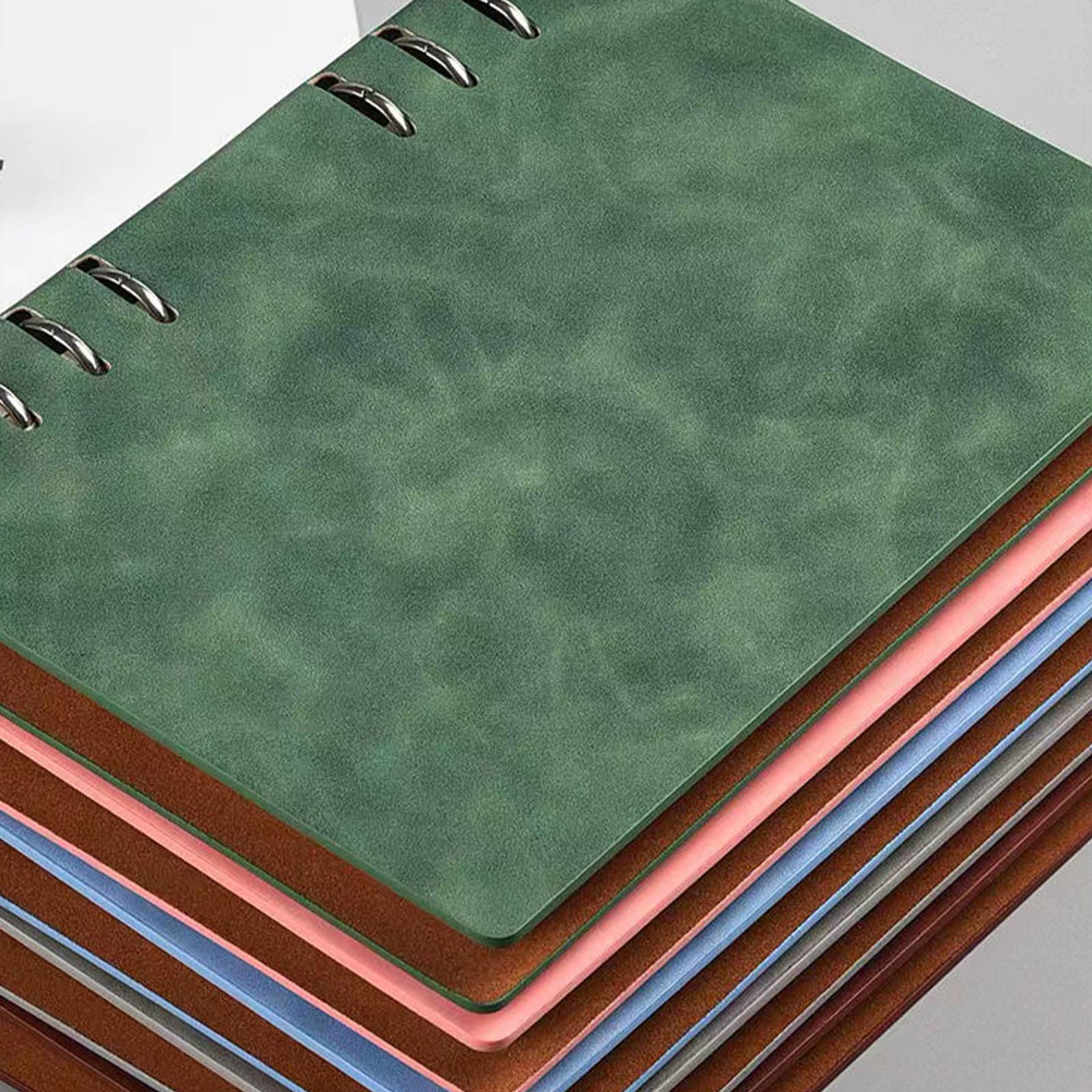 Libreta de Espiral College Ruled Journal Funda de Cuero PU Diario de Negocios Oficina y el Hogar Suministros Escolares,Gray,A5(173 * 233mm)