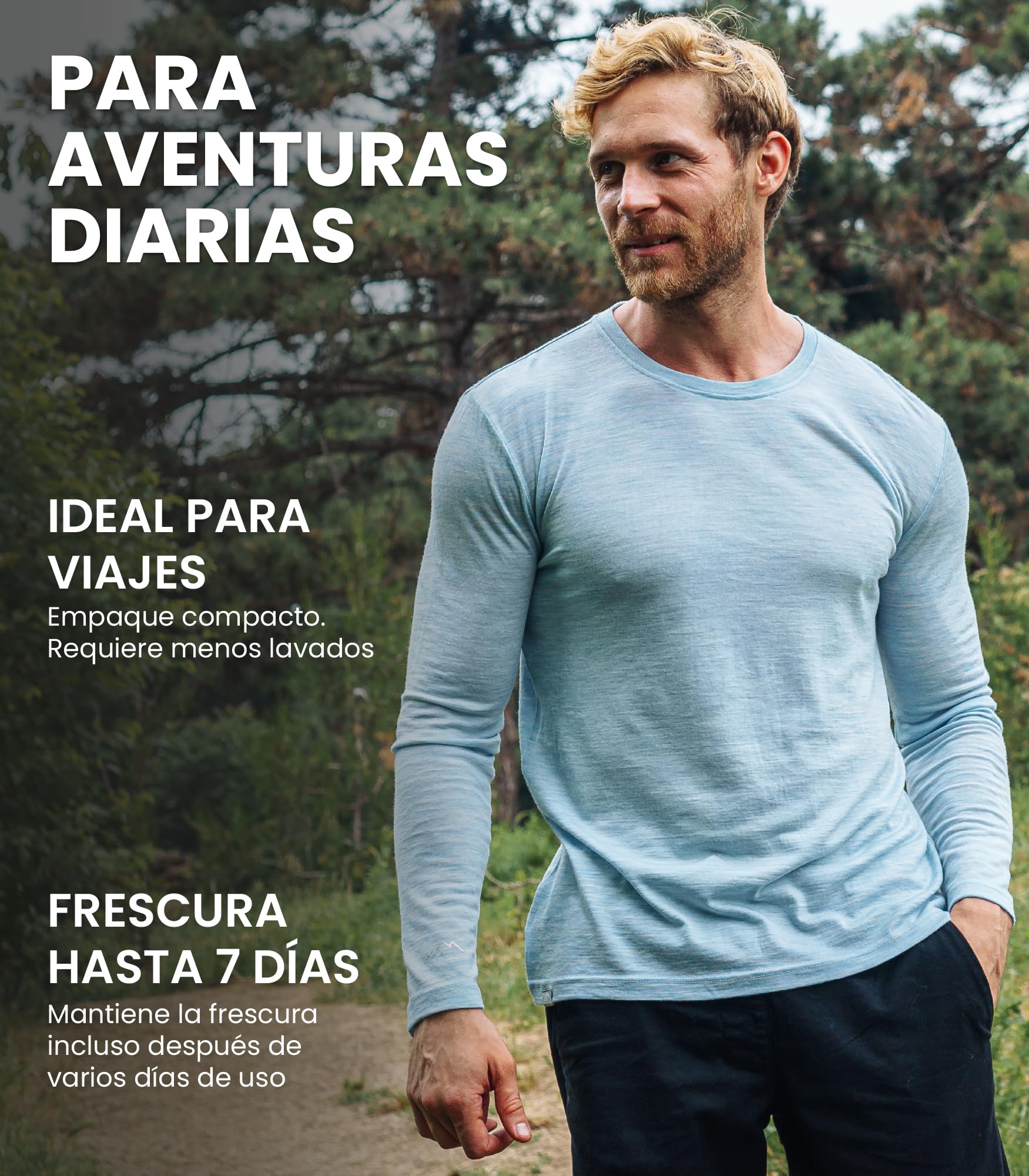 Merino.tech Camiseta Lana Merino Hombre - Deportiva Ropa Térmica 100% Lana Merino Ligero, Medio, Pesado con Calcetines - 5