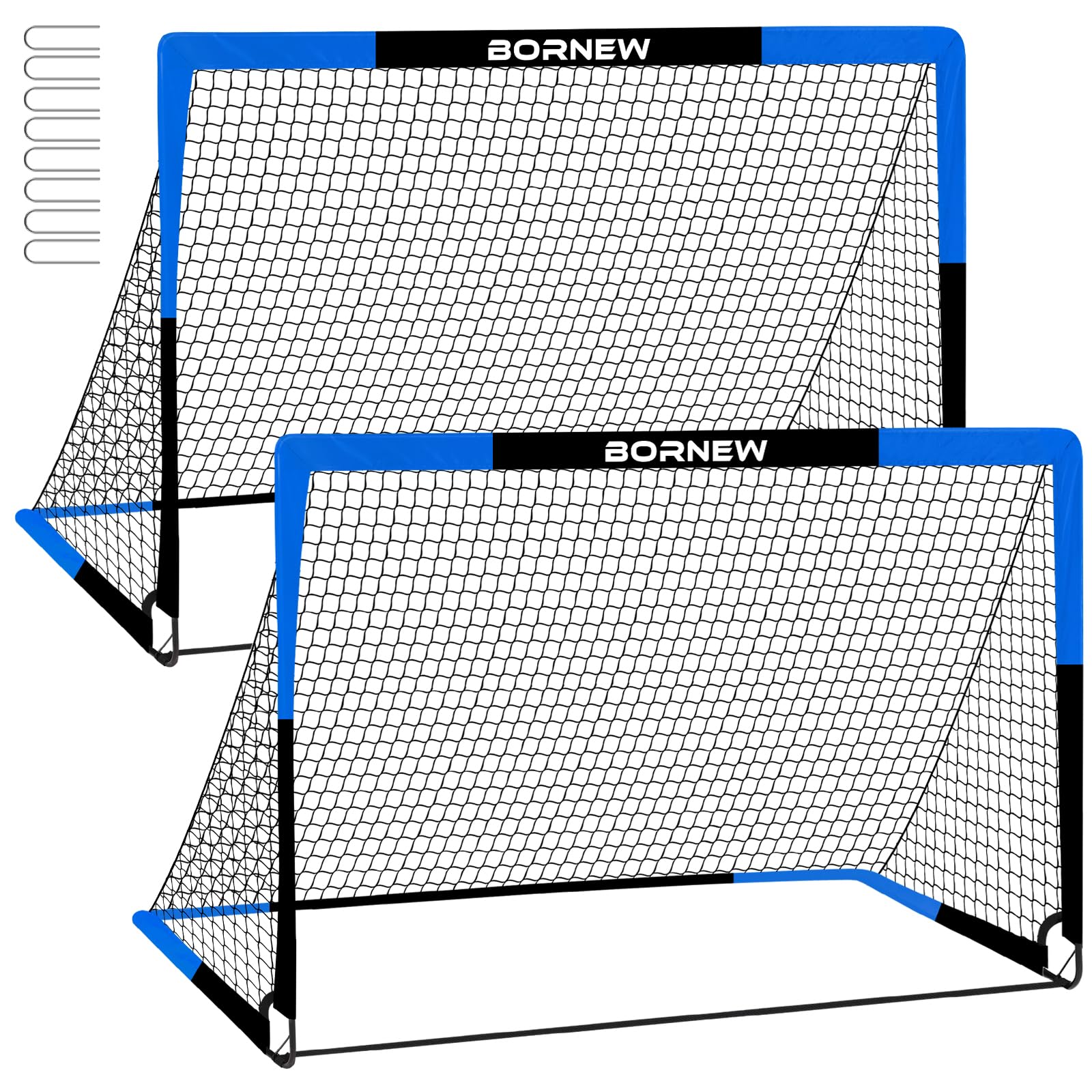 View 1 of 2 Pack Soccer Goal - Backyard & Indoor 6X4 ft Kids Soccer Goals