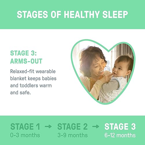 Miniatura 5 de SwaddleMe by Ingenuity - Saco de dormir nocturno, para edades de 6 a 12 meses, 16 a 24 libras, hasta 30 pulgadas de largo, paquete de 2 sacos de