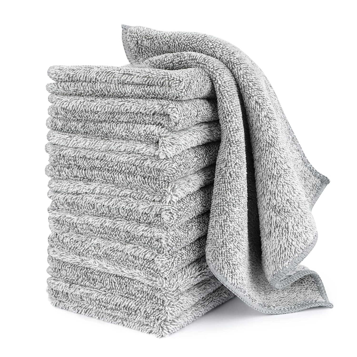 HAOBAOBEI Kitchen Cloth Dish Towels 12 Pack Premium Dishcloths Super Absorbent Microfiber Cleaning Cloth Nonstick Oil Washable Fast
