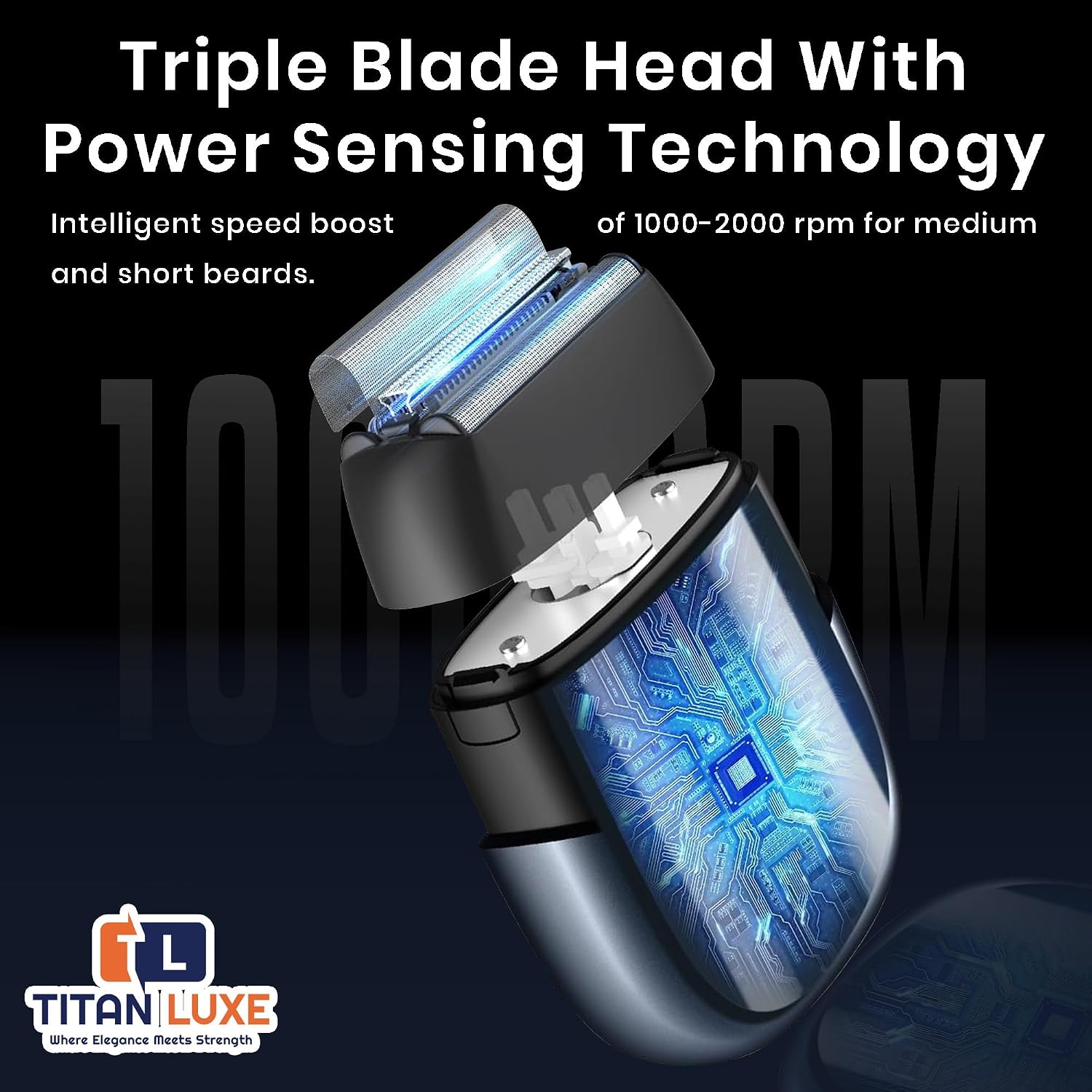 Electric Foil Shavers for Men - Mini Electric Razor with 3 Floating Blades & Big LED Display - Foil Shaver for Men with 2 Gears Adjustable - Face Shaver with IPX7 Waterproof - USB Type C Beard Trimmer