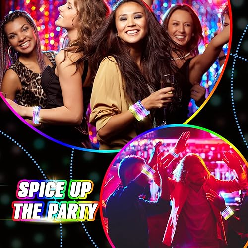 Miniatura 3 de 300 pulseras de palitos brillantes de 6 colores que brillan en la oscuridad, pulseras LED a granel para niños y adultos, neón rave, carnaval,