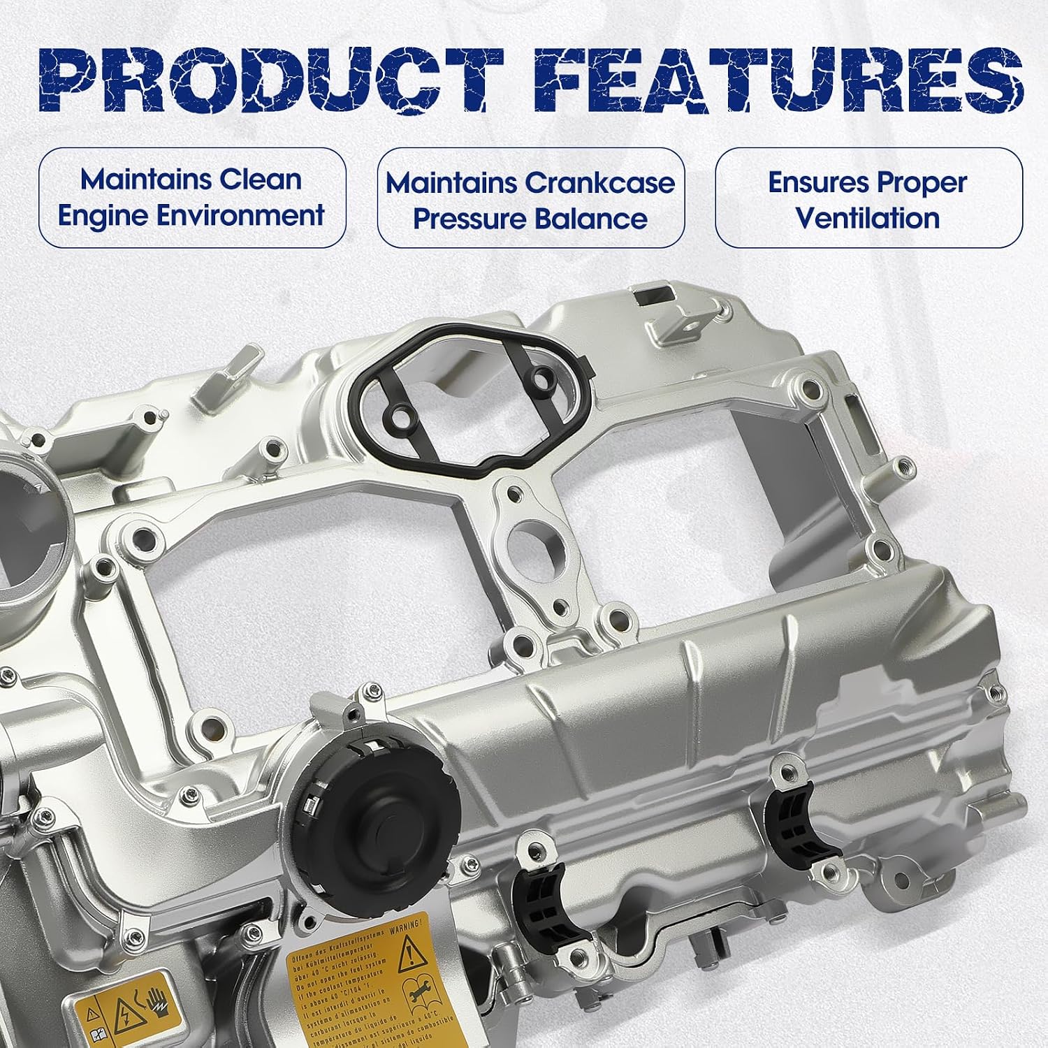 2.0L Turbo N20 Engine Valve Cover, Fit for BMW 228i, 320i, 328i, 428i, 528i, X1, X3, X4, X5, Z4 2012-2018, with Gasket, Bolt, with Oil Cap, OE 11127588412, 11-12-7-588-412