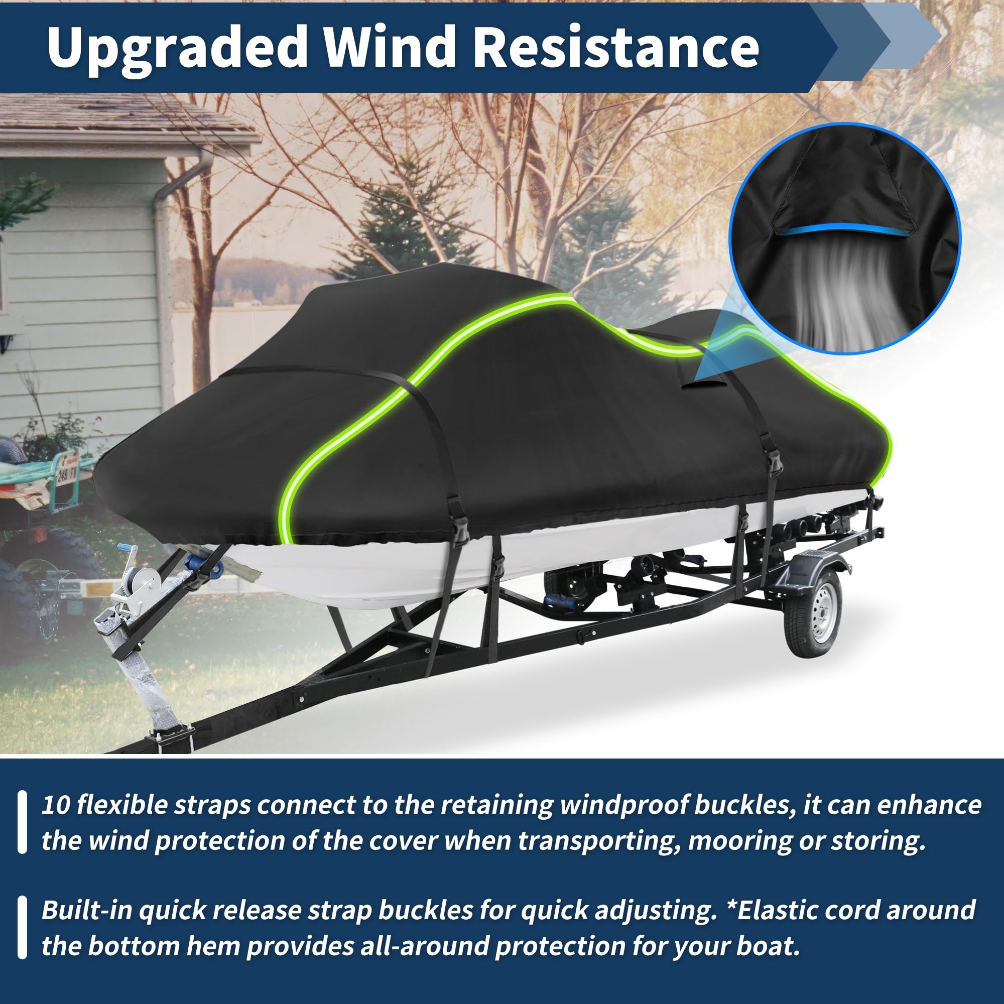 Funda para Moto Acuática para Sea Doo RXP-X RS 300 260 Apex Wake 170, Fabricada En Oxford 300D Resistente Al Agua Y A Los Rayos UV. Tela, Apta para Remolque