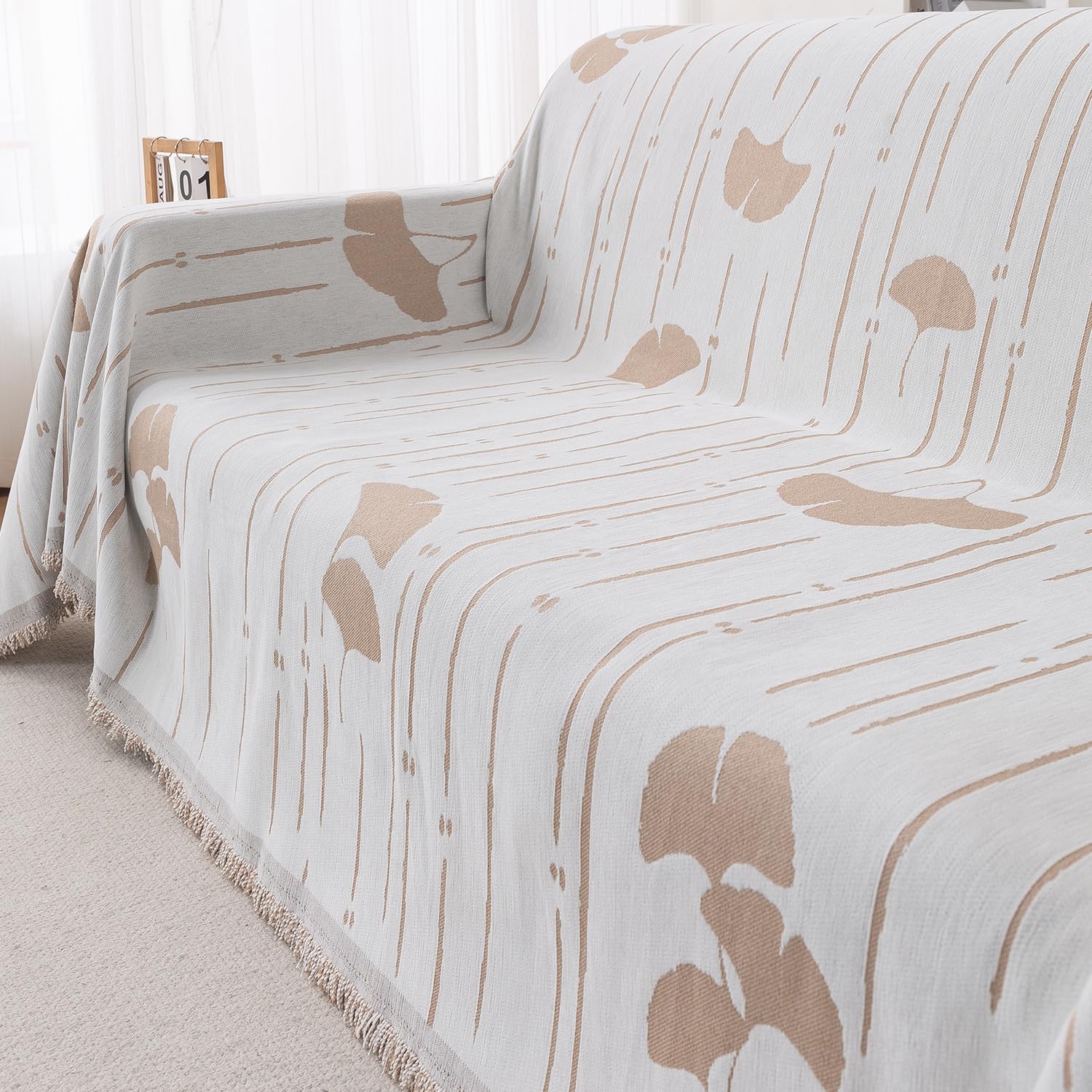 HOKIPO Chenille Sofa Cover - 3 Seater Throw -28