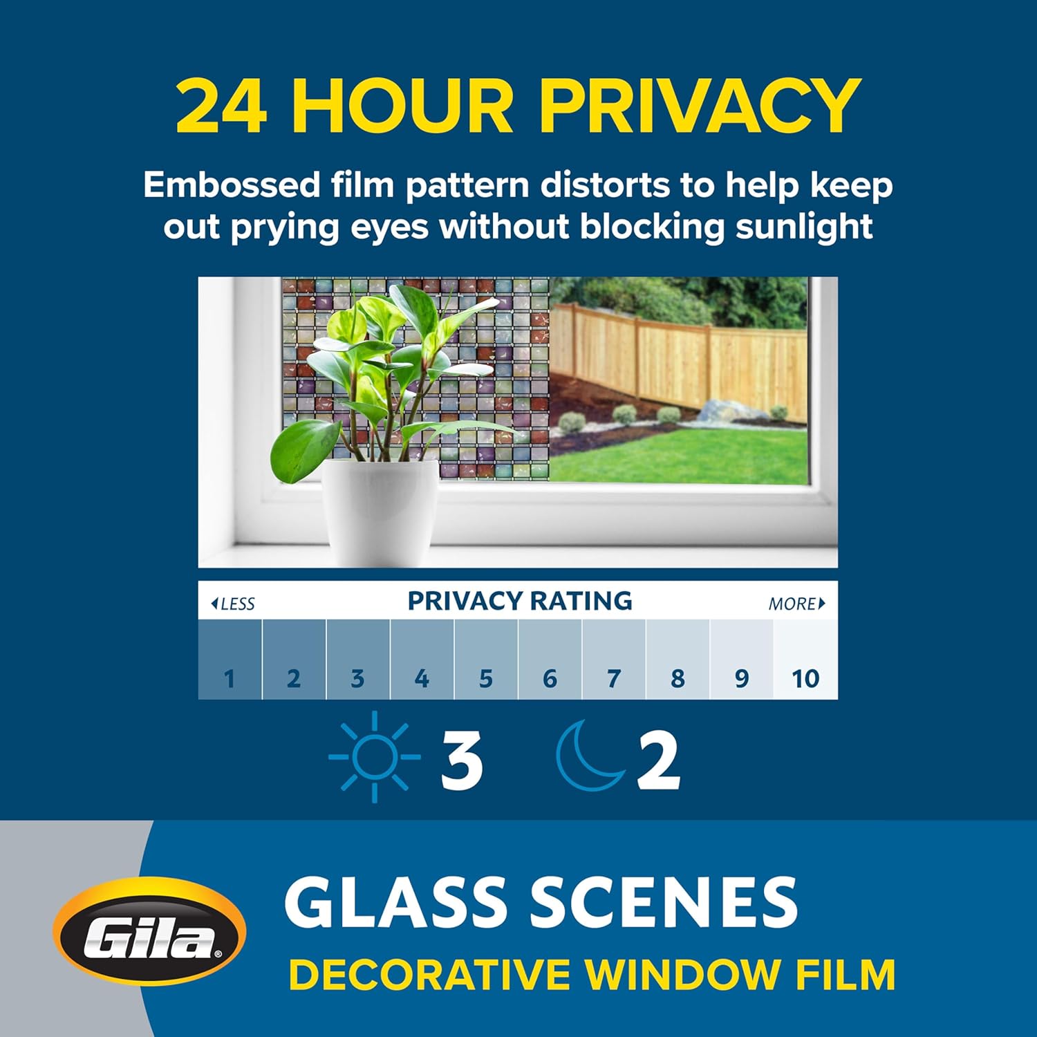 Gila Glass Scenes Stained Glass Atlantis Static Cling Window Film, 3ft x 6.5ft