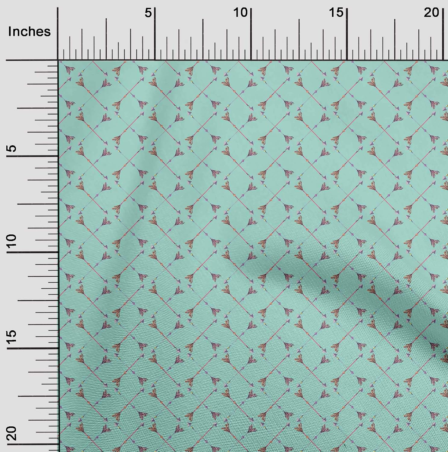 oneOone Silk Tabby Blue Fabric Feather Feather Dress Material Fabric Print Fabric By The Yard 42 Inch Wide