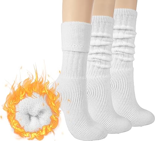 BomKinta Thick Slouch Socks Women - Long Soft Scrunch Knee