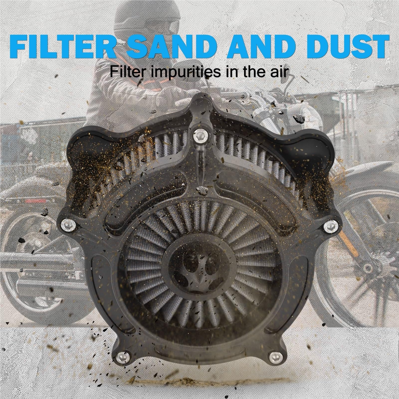 Pianka Filtr Powietrza Pasuje do Harley Touring FLHT FLHX Sportster XL Dyna Softail FLHC Filtr powietrza motocyklowy Szary element czyszczący zestaw dolotowy(Gray Air Filter B)