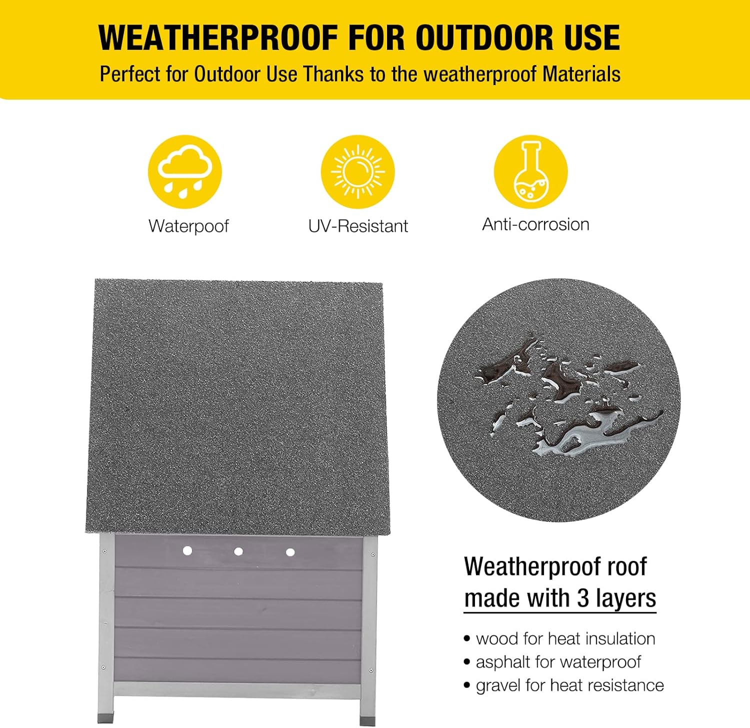 Aivituvin Feral Outdoor Cat House Indoor Rabbit Hutch for Bunnies,Cats,Dogs and Other Small Animals,Waterproof Roof : Pet Supplies