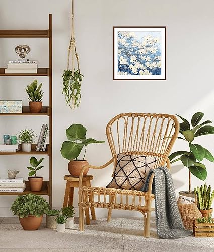 Miniatura 7 de ART.COM Lienzo decorativo para pared, diseño de flores de cornejo II índigo por James Wiens, decoración botánica, 30 x 30 pulgadas