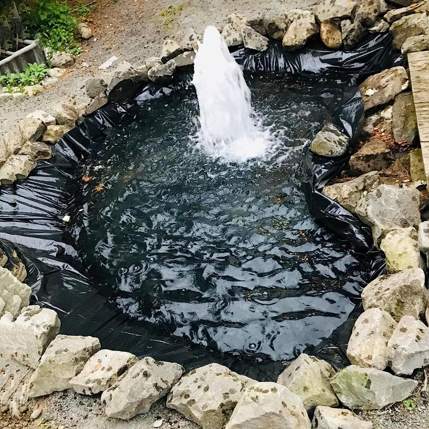 Rivestimento impermeabile per laghetto, 1,5 x 10 m, resistente, per giardino, stagno, protezione per piante acquatiche, ruscelli, per pesci, facile da installare