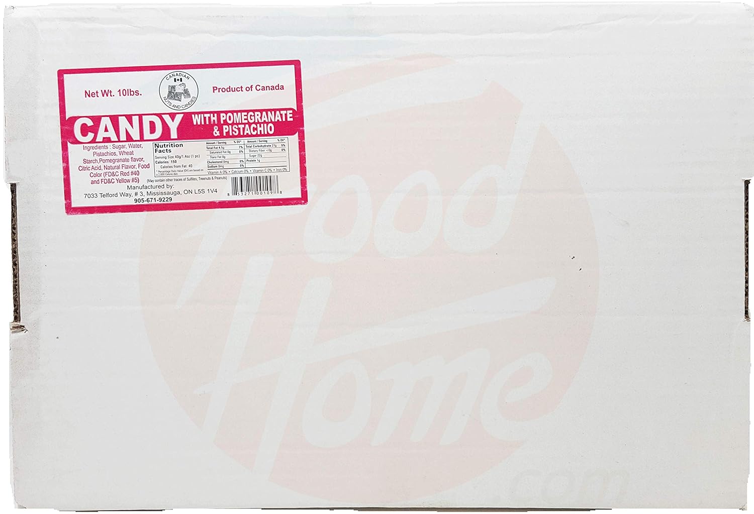 Master Delight malban bulk soft candy with pomegranate & pistachios individually wrapped in 10-lb. box