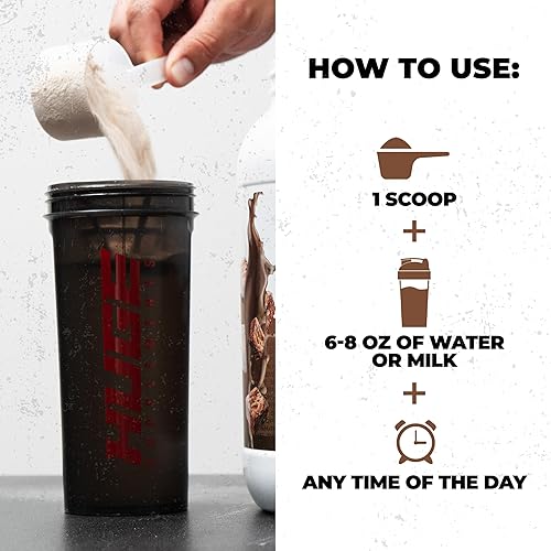 Miniatura 7 de Suero enorme, proteína en polvo para ganancia muscular, 0.88 onzas de proteína, 0.47 oz de EAA, apoya el crecimiento muscular, el rendimiento y la