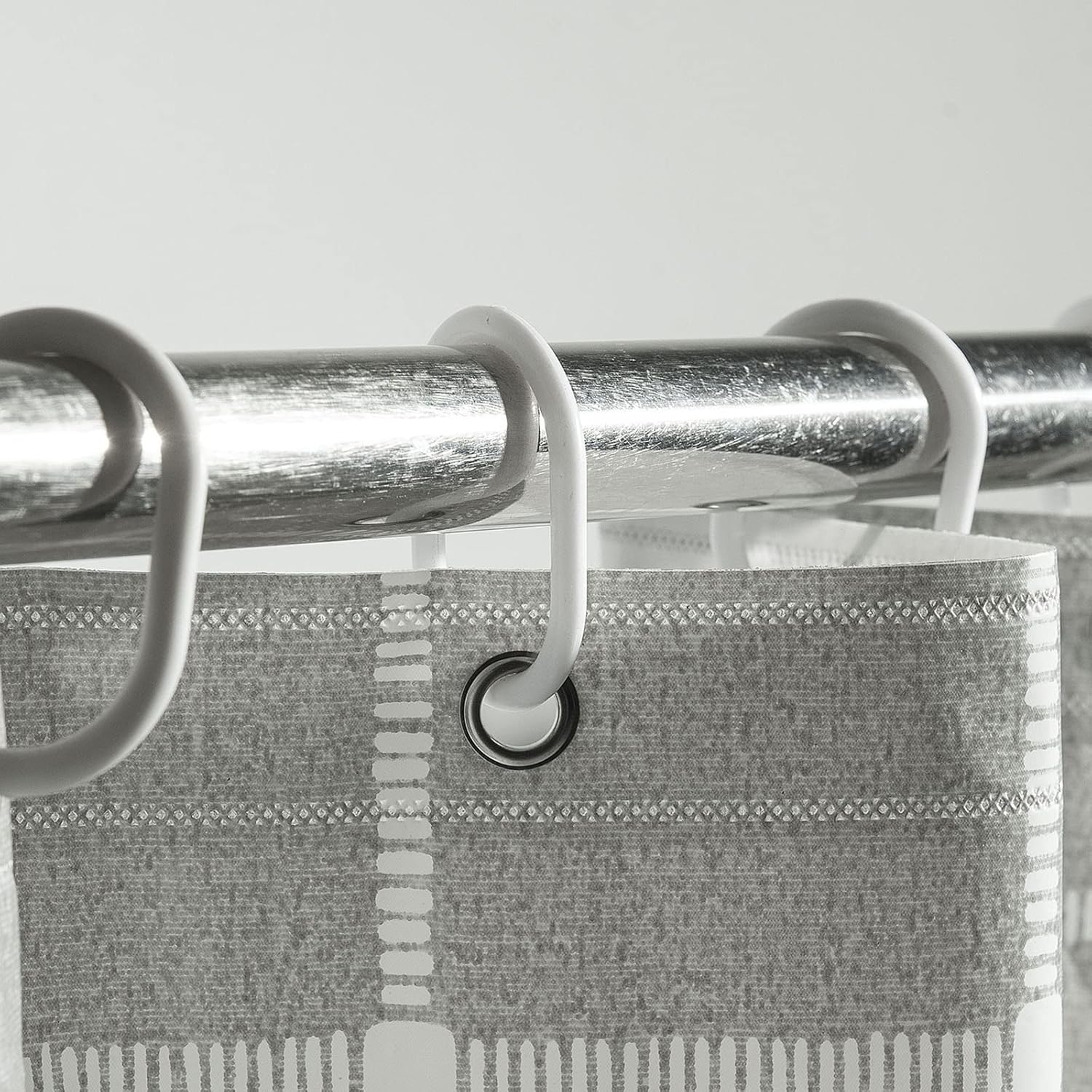 Geometric Squares Shower Curtain with Reinforced Buttonholes for Bathroom Shower Stalls and Tubs Modern Polyester Water Repellent Bathroom Liner,W120*h200cm (W80*h200cm)