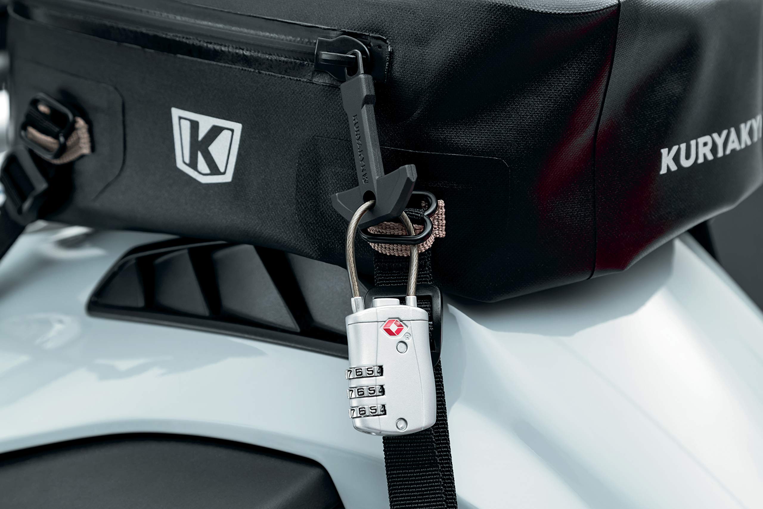 Kuryakyn 5850 Motorcycle Accessory: TSA Approved Luggage and Gear Three-Digit Combination Cable Lock, Multi-Fit