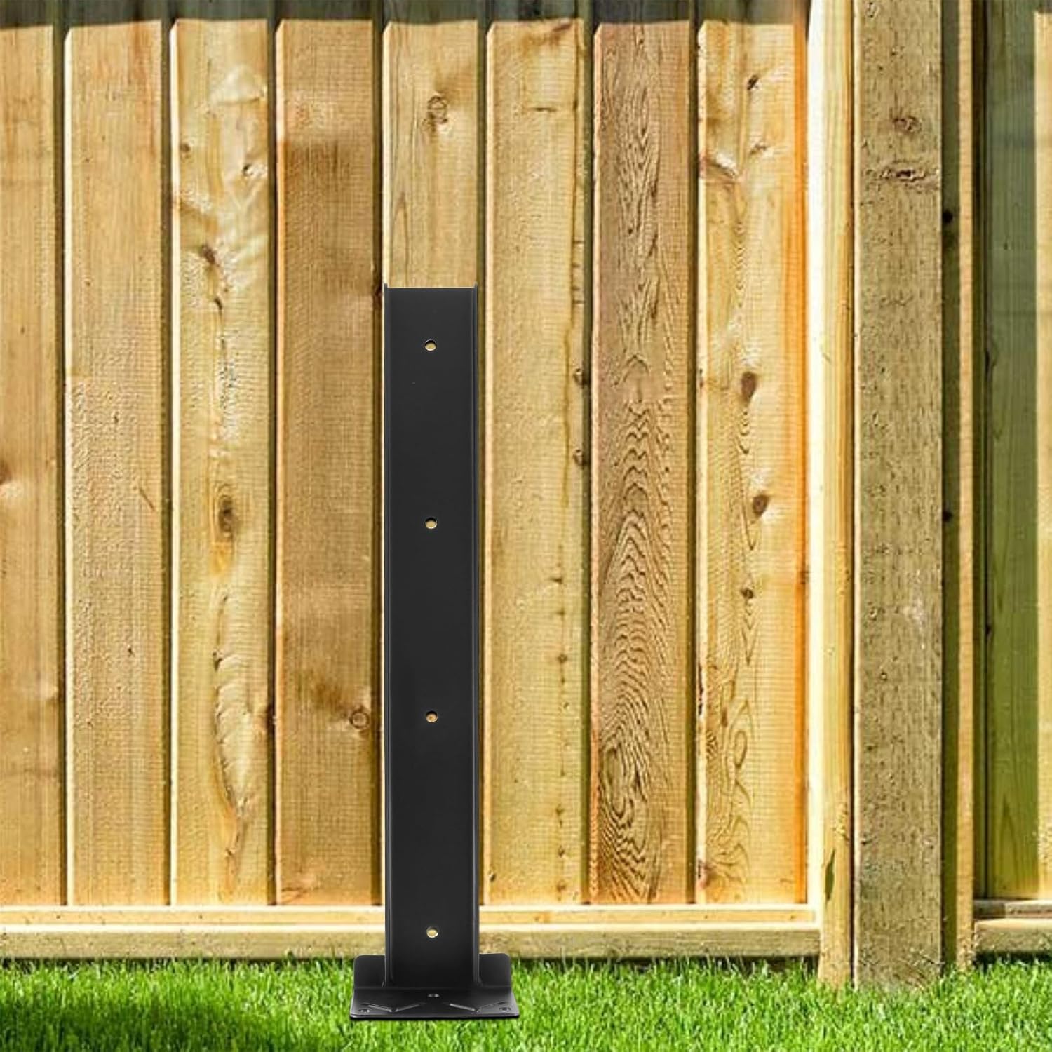 US Fence Post Repair Kit Heavy Duty Fence Post Repair Stakes Fence Post Fence Post Repair Stakes Anchor Ground Spike for Repair Tilted Broken Wood Fence Post(black)